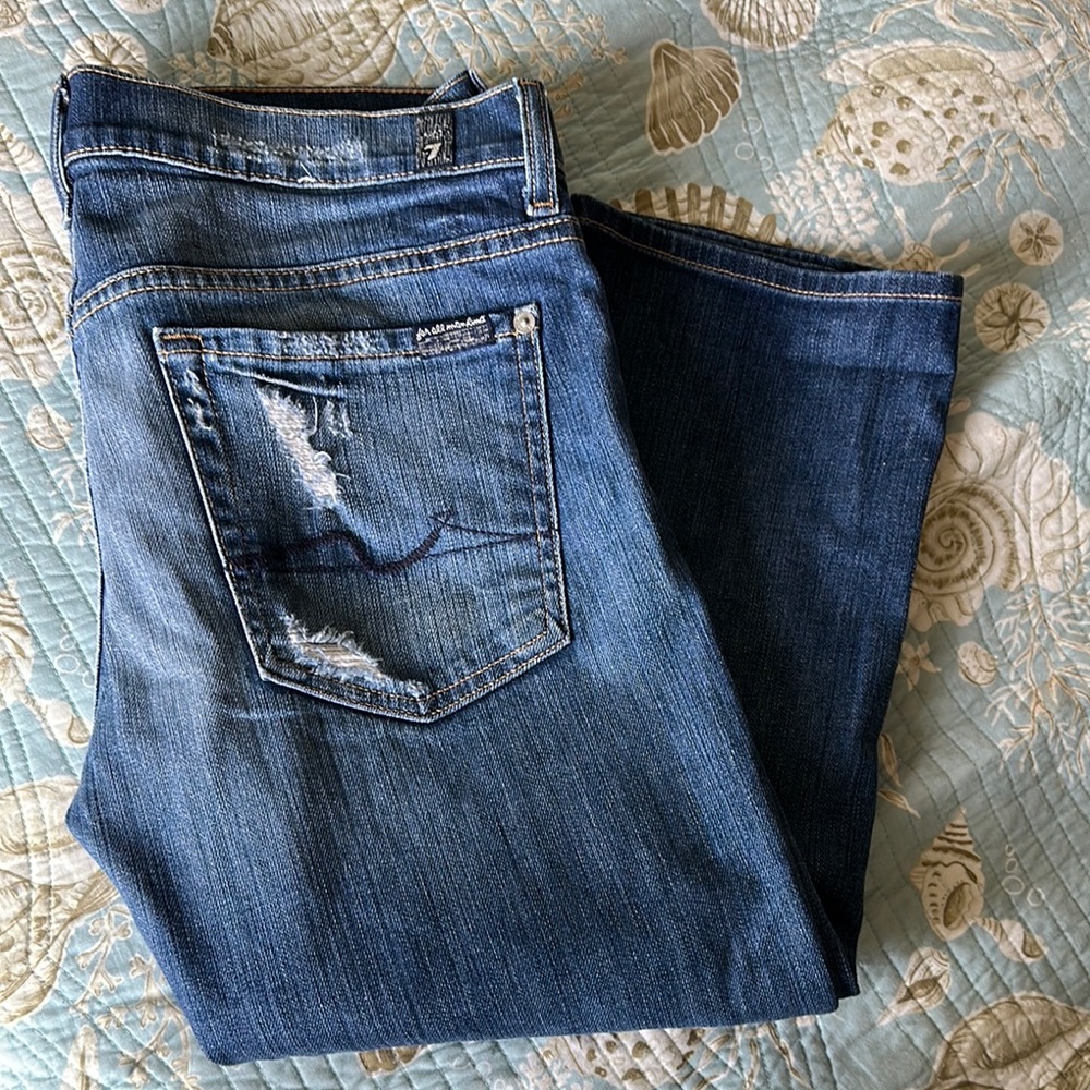 7 For All Mankind Blue Denim Jeans